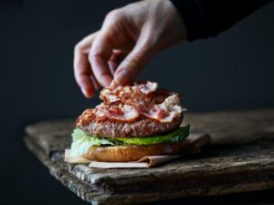 chef making burger